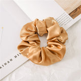 1PC Satin Silk Solid Color Scrunchies Elastic Hair Bands 2021 New Women Girls Hair Accessories Ponytail Holder Hair Ties Ropes