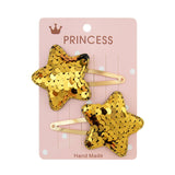 2Pcs/set Glitter Cartoon Cartoon Love Heart Crown Hair Clips For Girls Handmade Hairpins Boutique Barrette Kids Hair Accessories