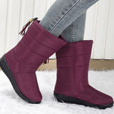 kamames Women Waterproof Snow Boots Mid-Calf Down High Bota Ladies Winter Shoes Woman Plush Insole Botas Mujer Invierno