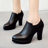 kamames Mouth Single Shoes 2023 Autumn Korean Version Pointed Thick Heels For Ladies Waterproof Platform Size 40-43 Women's Shoes