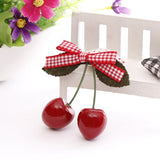 kamames Hot Sell Retro Vintage 50s 60s Women Cherry Bow Hair Clip Hairpins For Pinup Girls Vintage Party Vaction Hair Accessories