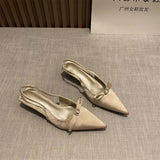 kamames High-Heeled Baotou Sandals Fairy Shoes 2024 New Spring And Summer French With Skirt Back Empty Tripping Single Shoes