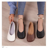 kamames Wind Round-Headed Witch Shoes In Spring, The New Shallow-Mouth Single Shoes Have A Flat-Bottomed Casual Large-Size Grandma Shoes.