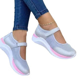 kamames kamames New Casual Single Shoes Women's Thick Soles Flying Weave Breathable Velcro Leisure Mesh Large Size Women's Shoes
