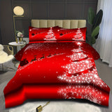 2/3pcs Festive Christmas Tree Duvet Cover Set - Soft, Comfortable, and Vibrant Xmas Gift Print Decorative Bedding for Bedroom and Guest Room - Includes 1 Duvet Cover and 1/2 Pillowcase, No Filling