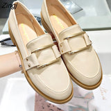 kamames And American Fashion Women's Shoes Retro Loafers Small Leather Shoes Metal Decoration Single Shoes2023