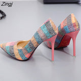 kamames Women High Heels Summer Floral Print Thin Heels Tie Ankle Sexy Lady Pumps Female Chaussure Femme Casual Shoes for Women 2023 New