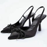 kamames ZAR Woman 2022 Shoes Spring Summer New Fashion Pointed Toe Black High Heels Sandals Slippers Women Luxury Brand Plus Size 41