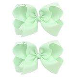 2Pcs/lot 6'' Solid Color Grosgrain Ribbon Bows Hair Clips For Cute Girls Large Handmade Hairpins Barrettes Kids Hair Accessories