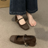 kamames And Winter 2024 New Style Thick-Heeled Mary Jane Shoes With Square Head Style With Skirt And Single Shoes For Women's Shoes