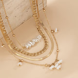 4-Piece Stylish Pearl Beads Chain Necklaces Set - Multi-Purpose, Elegant, and Adaptable Fashion Accessory with Pure White Imitation Pearls - Perfect for Everyday Wear or Special Occasions