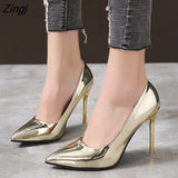 kamames Women Pumps High Heels Silver Sexy High Heels Shoes for Women Stilettos Fashion Luxury Wedding Party Shoes Big Size