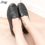 kamames Women Flat Shoes Leather Casual Loafers Female Fashion Slip On Moccasins Mother Shoes Comfort Ladies Footwear