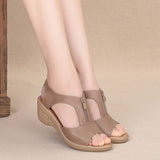 kamames Summer Women Sandals Zipper Wedge Sandals Plus Size Sandals Flat Women Shoes Sandals Ladies Roman Sandals zapatos de mujer