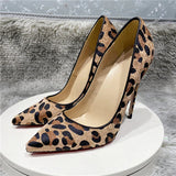 kamames leopard pointed toe woman shoes 12cm stiletto high heel big size cozy shallow dating classic pumps BM031 ROVICIYA