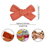 4 Pcs/set Cotton Linen Leopard Print Hair Bows With Clip For Girls Plaid Hair Clips Barrettes Hairpins Headwear Hair Accessories