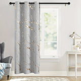 1pc Modern Grey Golden Silvery Marble Pattern Curtain for Bedroom, Office, Kitchen, Living Room, and Study - Classic European Design for Home Decoration