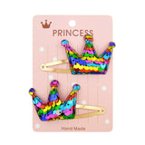 2Pcs/set Sequins Cartoon Love Heart Crown Hair Clips for Girls Handmade Boutique Hairpins Baby Clips Kids Hair Accessories 035