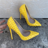 kamames design yellow 8cm 10cm 12cm heels party shoe work sexy wedding plus size pointed toe daily wear lady pumps MD042 ROVICIYA