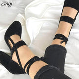 kamames Women Pumps Plus Size 35-43 Women Heels Chaussures Femme Gladiator Summer High Heels For Party Wedding Shoes Women Thick Heels 1028-0