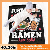 1pc Ultra-Soft Luxurious Ramen Milk Tea Blanket - Adorable Kawaii Design for Noodle Lovers & Bubble Tea Fanatics - A Perfect, Uniquely Cozy Gift Idea