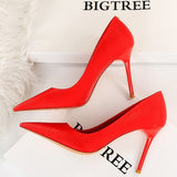 BIGTREE Shoes Women Pumps Gradient Color Matching Shoes High Heels Fashion Office Shoes Stiletto Heels Ladies Shoes Plus Size 43