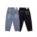 kamames New Fashion Hip-Hop Jeans For Men And Women, Minority Chao Brand Embroidered Simple Straight Casual Pants