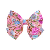 2022 Lovely Baby Girls Print Flower Bohemian Style Bow BB Hair Clips Headwear Children Cute Cotton Hairpins Hair Accessories