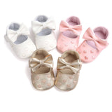 kamames Boy Girl Breathable Bow Design Anti-Slip Shoes Casual Sneakers Toddler Soft Soled First Walkers