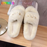 kamames winter new net red hairy slippers for women's outer wear flat-bottomed slippers, wild thick-soled Korean hairy shoes1