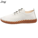 kamames Newest Designer Woman Flats Breathable Sew Oxford Sneakers Women Casual Lace Up Split Hollow Moccasins Loafer Shoes