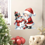 Santa & Snowman Christmas Wall Decal - Self-Adhesive, Reusable Holiday Decor for Bathroom, Perfect for Toilet Seats & Water Tanks, Festive Home Decoration Sticker