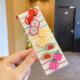 10/15Pcs/Set Children Cute Cartoon Fruit Elastic Hair Bands Girls Baby Lovely Rubber Bands Ponytail Holder Kids Hair Accessories