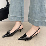 kamames kamames High Heels Red Baotou Sandals Fairy Shoes 2024 New Summer Black French Pointed Sandals Women