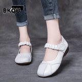 kamames comfortable autumn summer black leather shoes for women flatss oxford moccasins ballet shoes woman flat