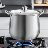 Extra-Tall Stainless Steel Soup Pot - Large Capacity, Thickened for Durability, Perfect for Cooking, Steaming & Brewing - Compatible with Electric & Gas Stoves