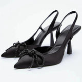 kamames ZAR Woman 2022 Shoes Spring Summer New Fashion Pointed Toe Black High Heels Sandals Slippers Women Luxury Brand Plus Size 41