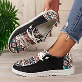 kamames Spring New Laced Canvas Loafers, Women's Shoes, Flat-Soled Casual Shoes, Ladies' Cloth Shoes, Mother's Shoes.