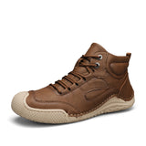 kamames kamames New Autumn And Winter Men's High-Top Shoes Korean Version Breathable Velvet Cotton Shoes Hand-Made Leather Shoes Large Size