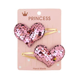 2Pcs/set Glitter Cartoon Cartoon Love Heart Crown Hair Clips For Girls Handmade Hairpins Boutique Barrette Kids Hair Accessories