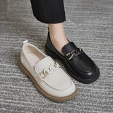 kamames kamames Loafwomen Autumn 2023 New Fashion Versatile Thick British Style Small Leather Shoes Pedal Jk Single Shoes