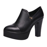 kamames Single Shoes For Women's 2023 Spring And Autumn New Deep-Mouth Pointed Thick-Heeled Waterproof Platform Size 40-43 Women's Shoes