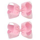 2Pcs/lot 6'' Solid Color Grosgrain Ribbon Bows Hair Clips For Cute Girls Large Handmade Hairpins Barrettes Kids Hair Accessories