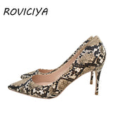 kamames Snake Print 12cm Extreme High Heel Pointed Toe Women Pumps Valentine Stiletto Woman Shoes Party Evening YG027 ROVICIYA