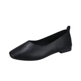 kamames Chunsen Female Flat-Soled Square-Headed Single Shoes Two Shallow-Mouthed Pregnant Grandmother Shoes Retro Semi-Dragging Fairy Lazy Shoes