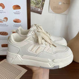 kamames kamames Ear Plate Shoes Women's Money 2023 Summer New Platform Platform Patchwork Color Lace Flat Casual Sports Small White Shoes Women