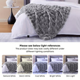 1pc Faux Rabbit Fur Blanket For Bed, Thick & Warm Bed Blanket For Winter, Soft Cozy Fluffy Decorative Blankets For Living Room, Bedroom, Heavy Furry Luxury Blanket Gifts, Grey