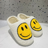 FUNNY FUNKY Winter Womens'Slippers Fluffy Faux Fur Smile Face Household Slippers Shoes for Women 2021 Indoor Female Shoes