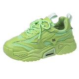 kamames Fashion White Chunky Sneakers Women Shoes Korean Yellow Sneakers Breathable Height Increased Non-slip Casuals Shoes 2022