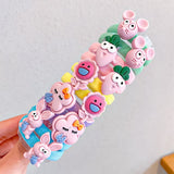 10PCS/Set Girls Rubber Band Elastic Hair Bands Rainbow Cartoon Character Fruits Flower Headwear Girl Cute Sweet Hair Accessories